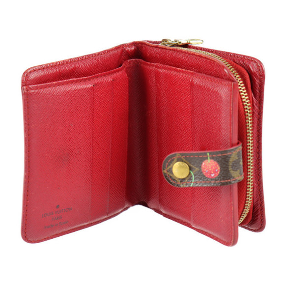 Louis Vuitton Compact Zip Cherry Wallet Brown Red - Picture 7 of 10